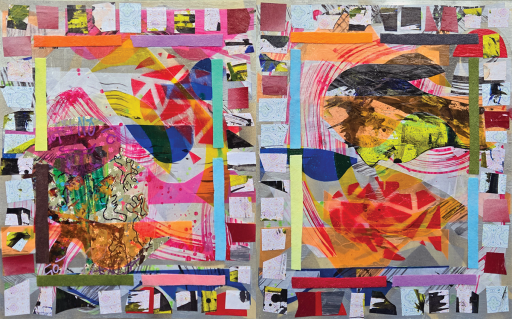 Artwork: Willowy Flames (Diptych) (2026) © J Glenn Taylor (32″ x 20″) Mixed on Canvas